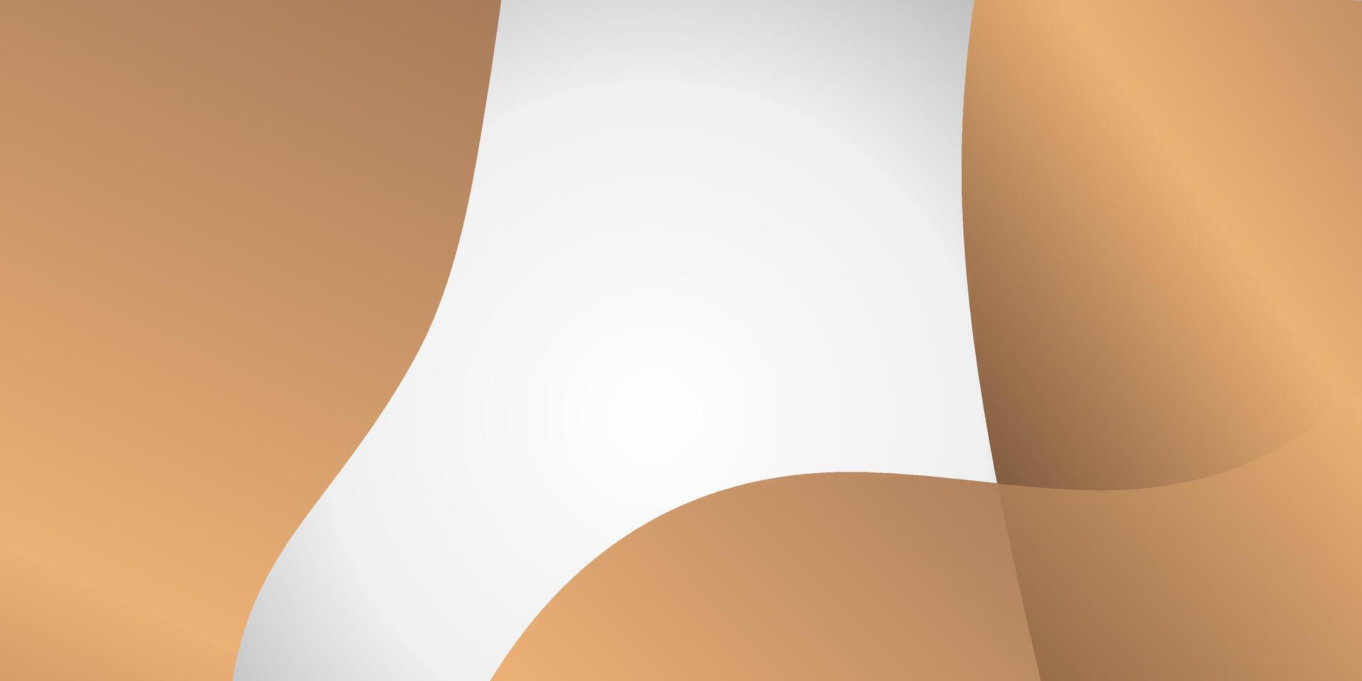 a white background with a brown and gold geometric shape in the foreground. vector