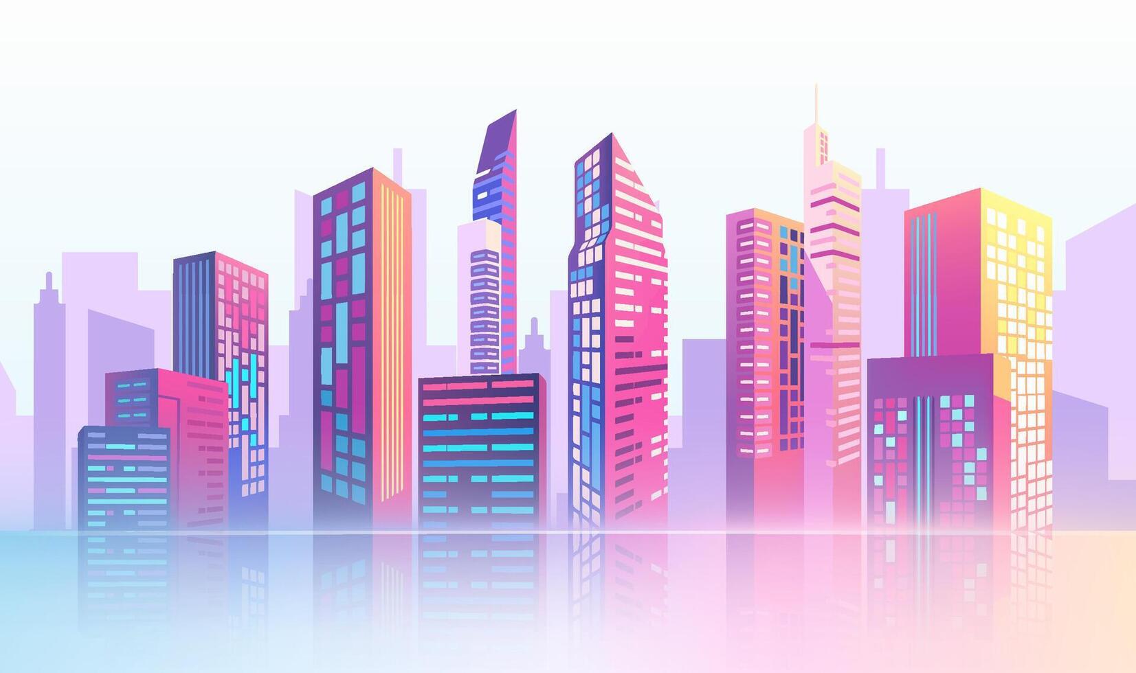 a cityscape with a city in the background. vector