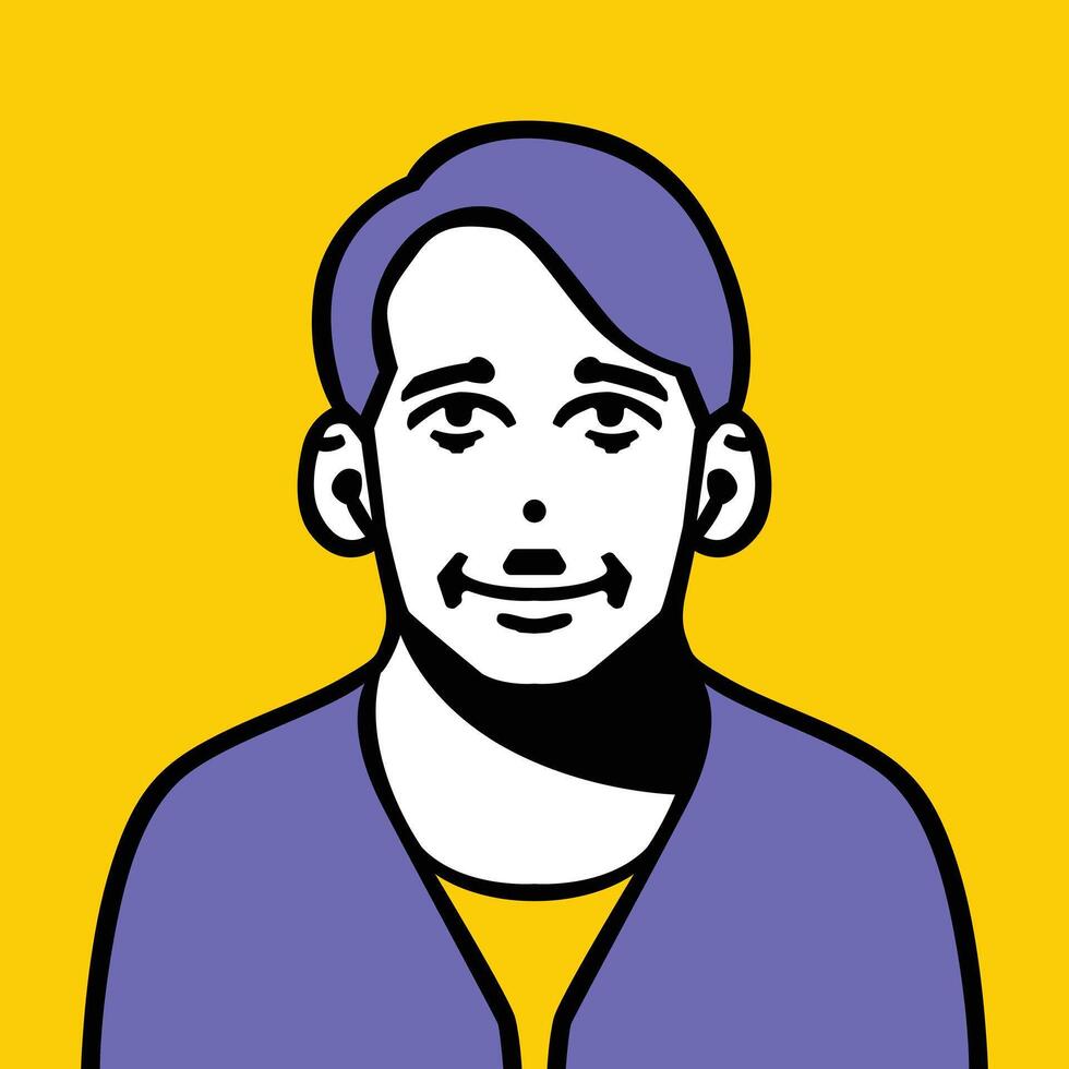 people portraits. Employee avatar, professional person profile picture and team persons user pic in frame Illustration of portrait face person, student and young employee vector