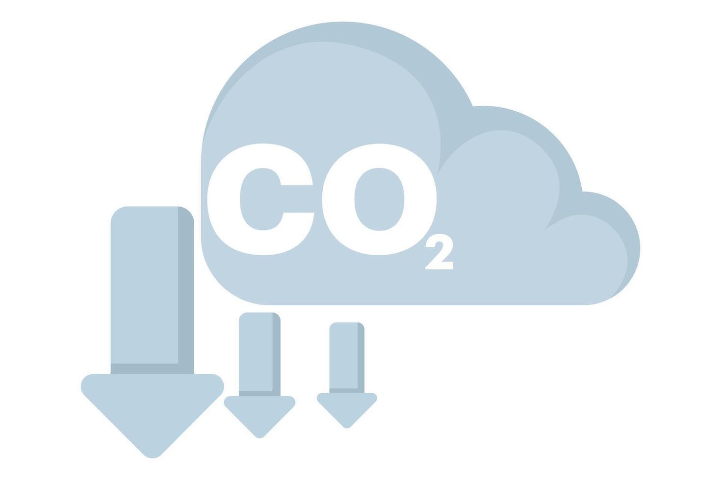 CO2 smoke concept. Up Down Arrow Illustration of Cloud Carbon Dioxide Emissions. Air and environmental pollution. air cleanliness standards. Flat illustration isolated on background. vector