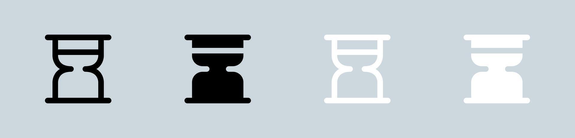 Timer icon set in black and white. Countdown signs illustration. vector