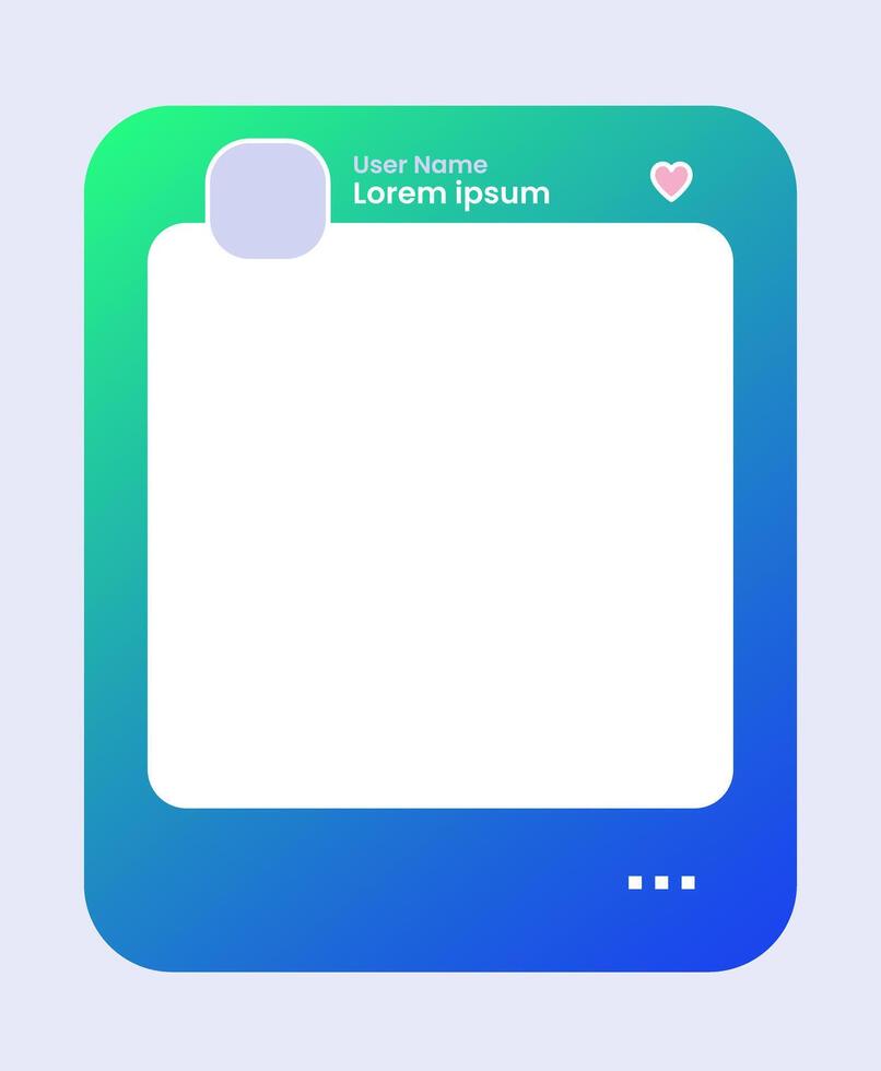Social media frame isolated template. Colorful social media interface. vector