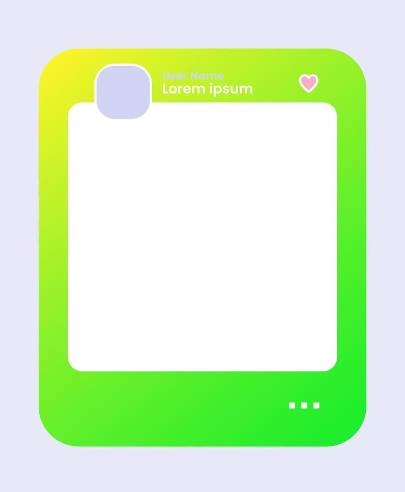 Social media frame isolated template. Colorful social media interface. vector
