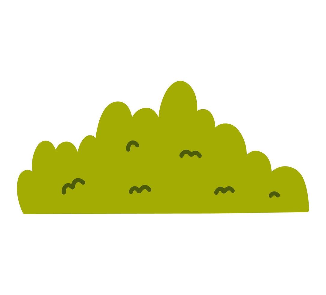 Bush isolated on a white background. hand-drawn illustration in doodle style. Perfect for cards, decorations, logo, various designs. vector