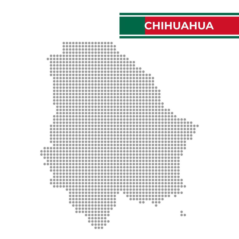 Dotted map of the State of Chihuahua in Mexico vector