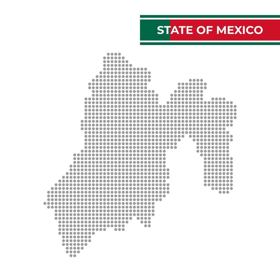 Dotted map of the State of Mexico in Mexico vector