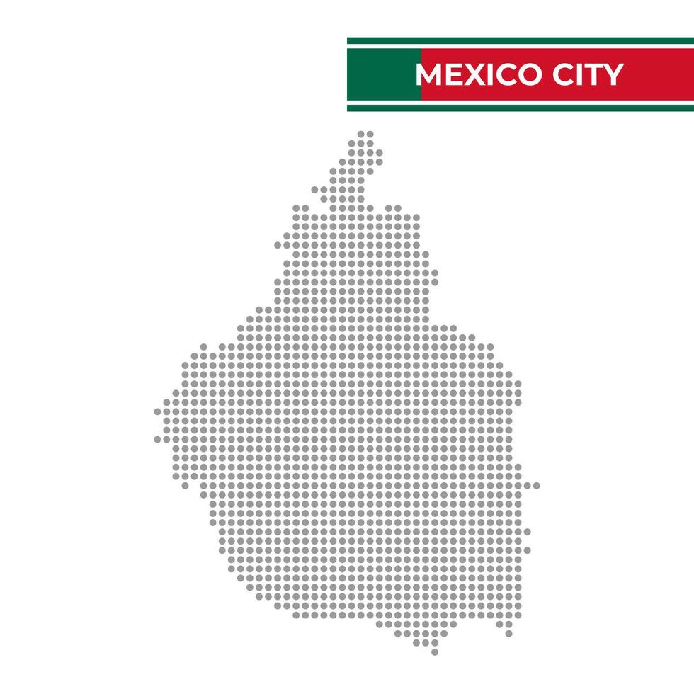 Dotted map of the State of Mexico City in Mexico vector