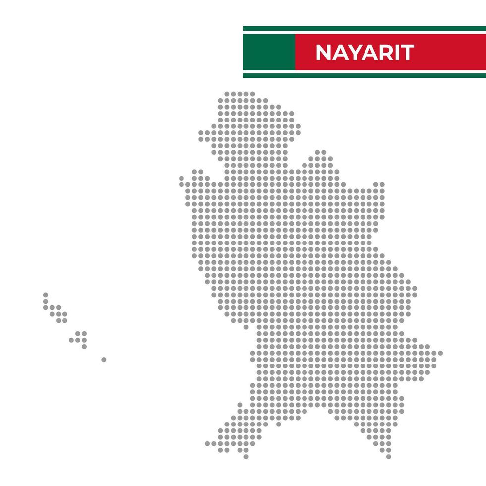 Dotted map of the State of Nayarit in Mexico vector