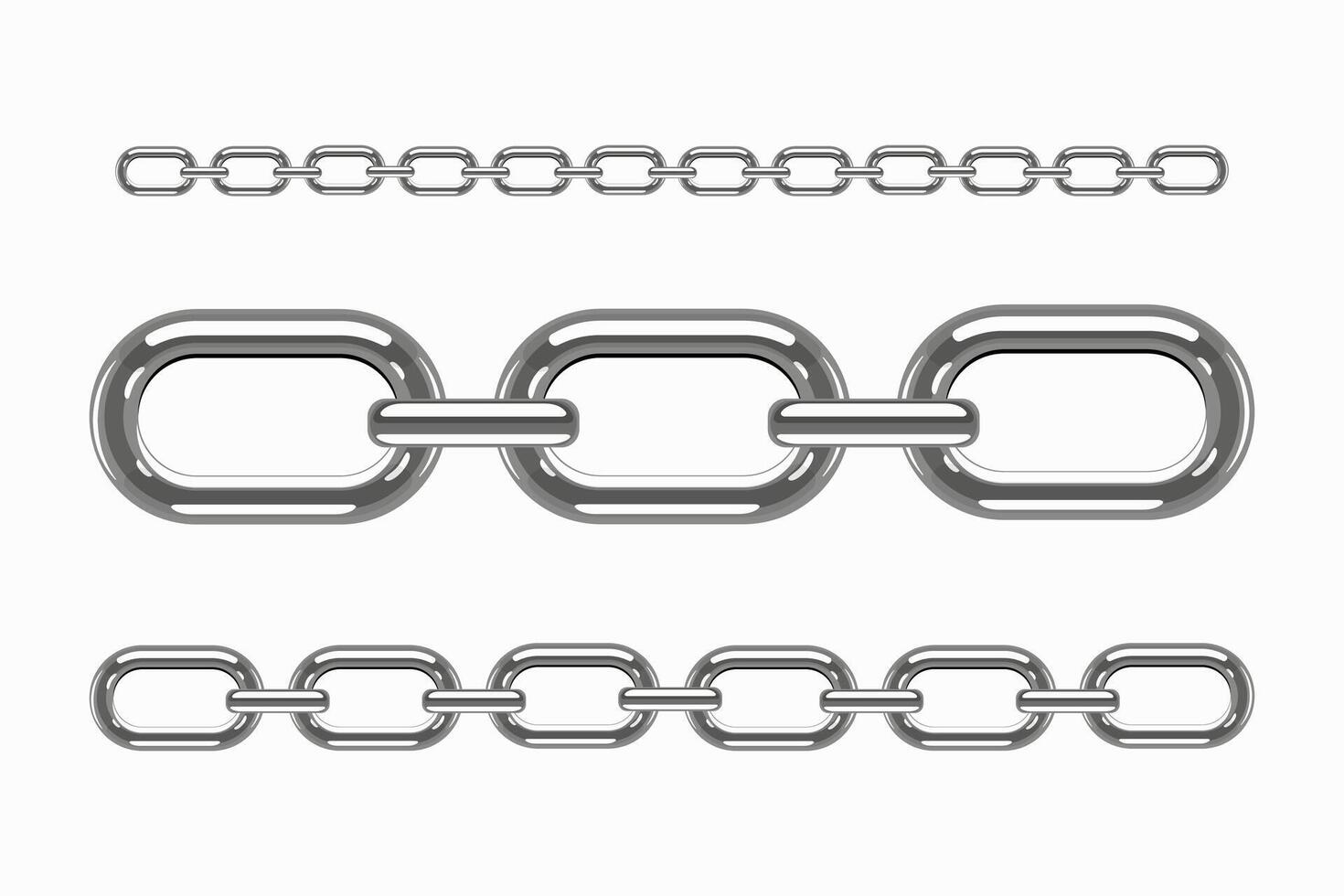 Set of metallic chains of different thickness vector