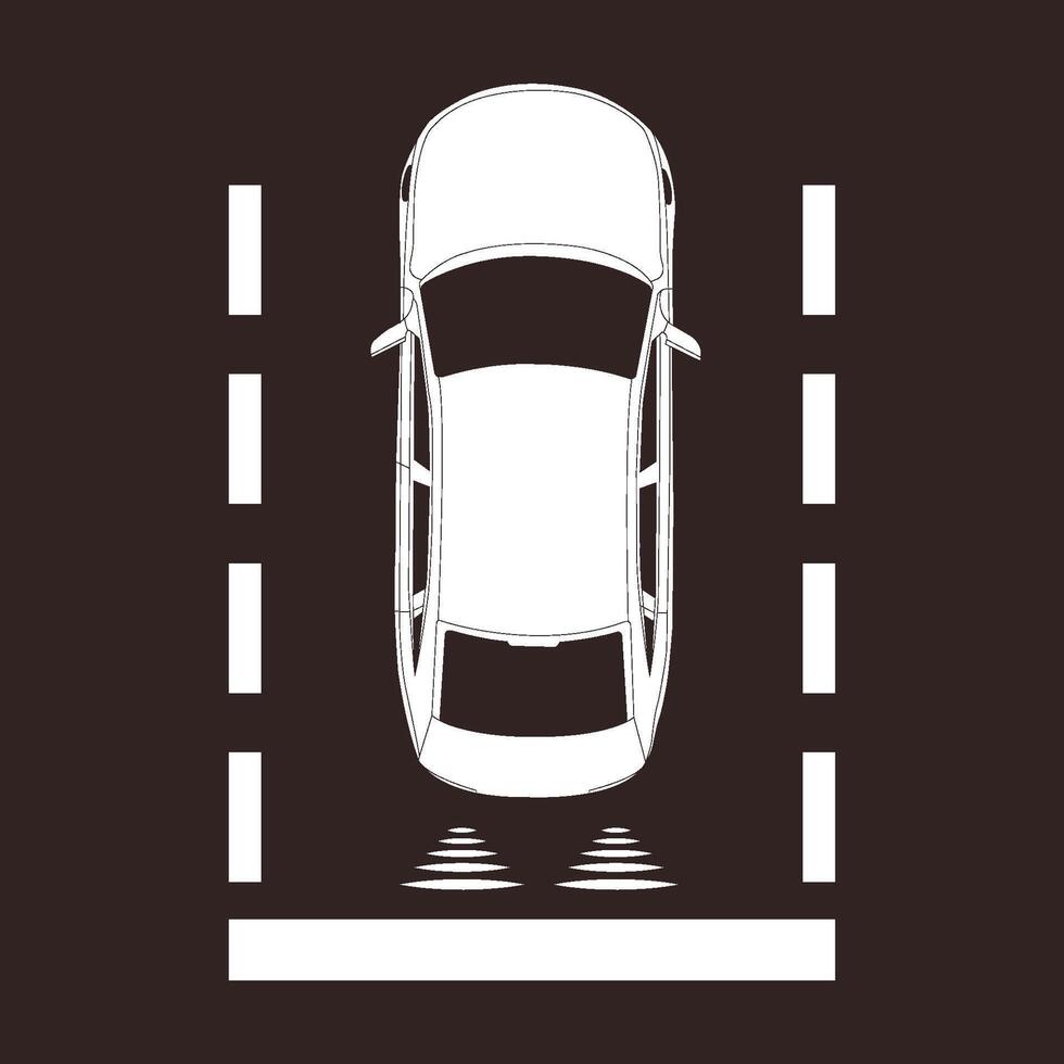 Car parking sensor signal icon vector