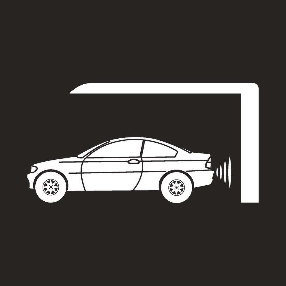 Car parking sensor signal icon vector