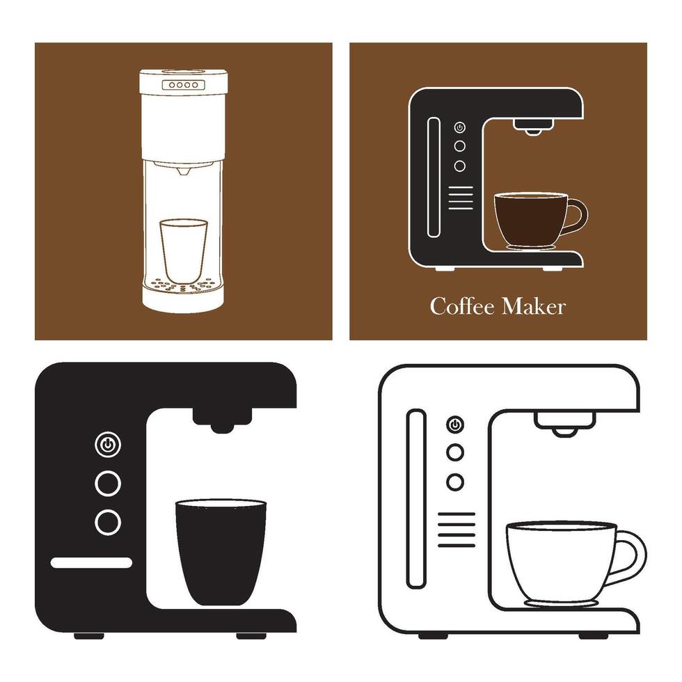 Coffee maker icon vector