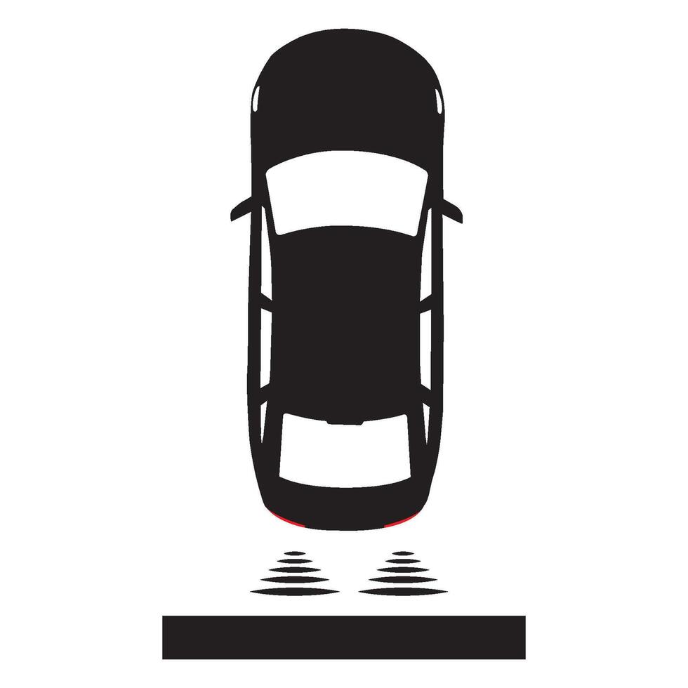Car parking sensor signal icon vector