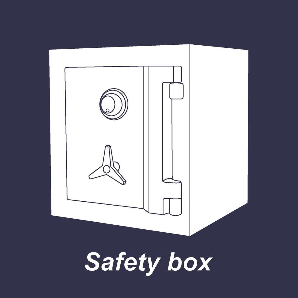 Safety box for cash and documents icon vector