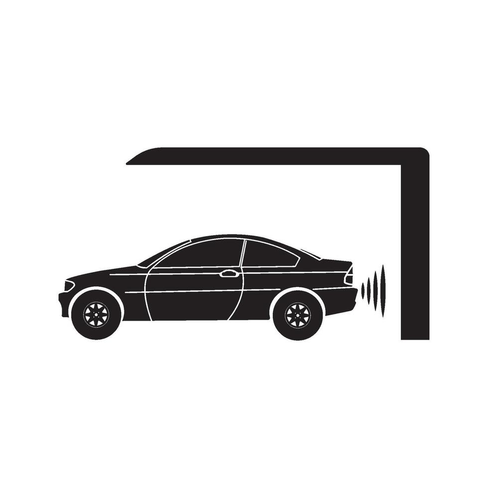 Car parking sensor signal icon vector