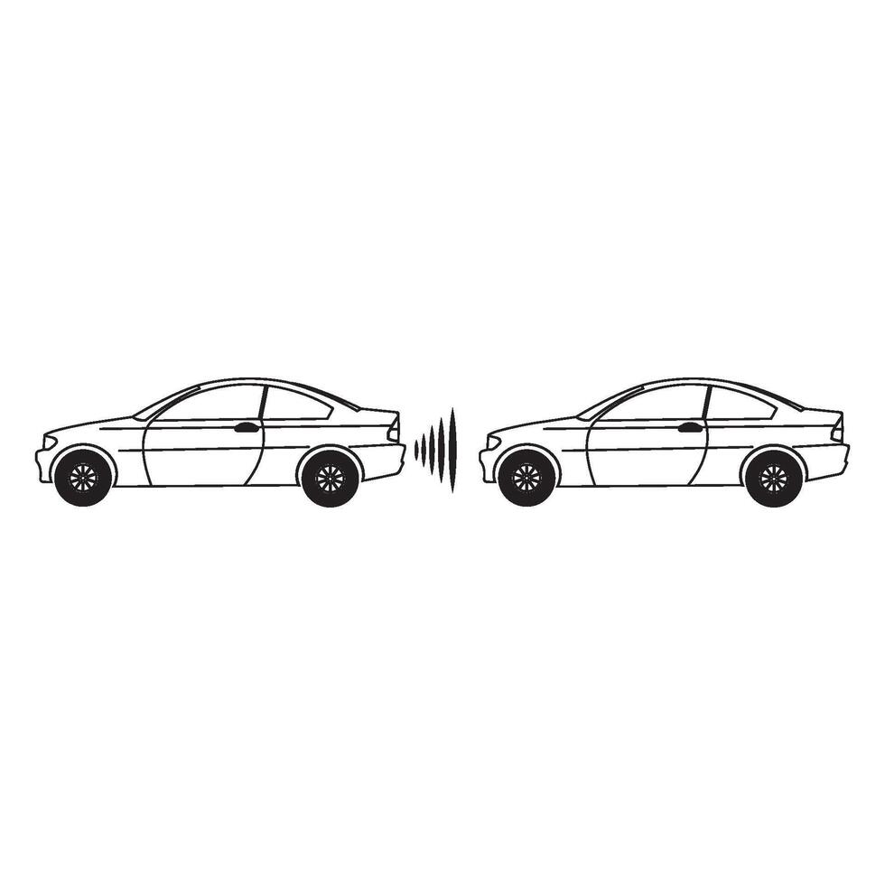 Car parking sensor signal icon vector
