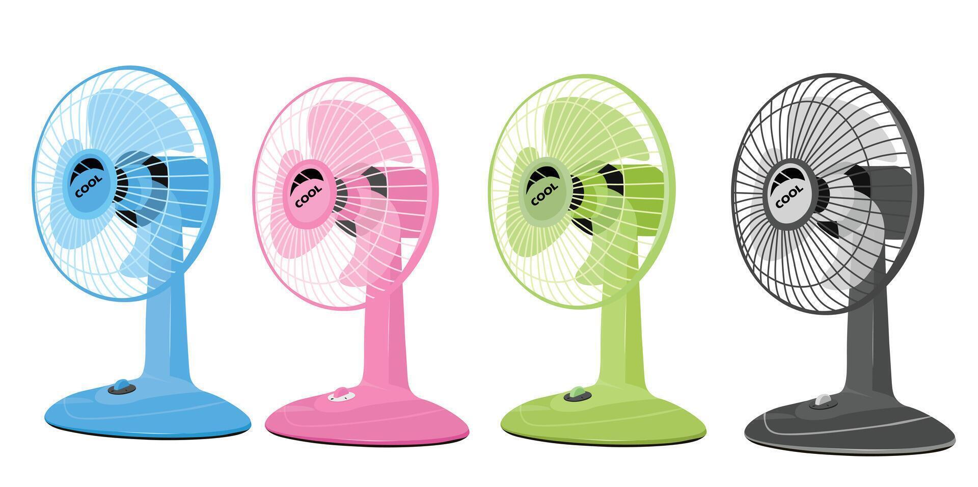 table fan . wind blowing equipment. flat in cartoon style isolated on white background. vector
