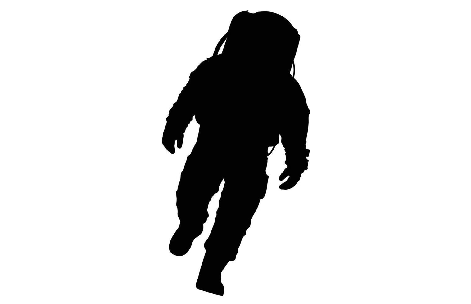 Astronaut Silhouette Black Illustration, Astronaut Silhouette in spacesuits, Spaceman Silhouette. vector