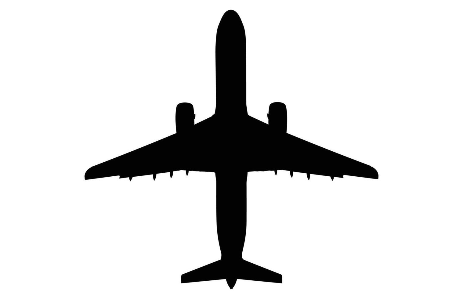 Airplane silhouette on a white background, Airbus silhouette. vector