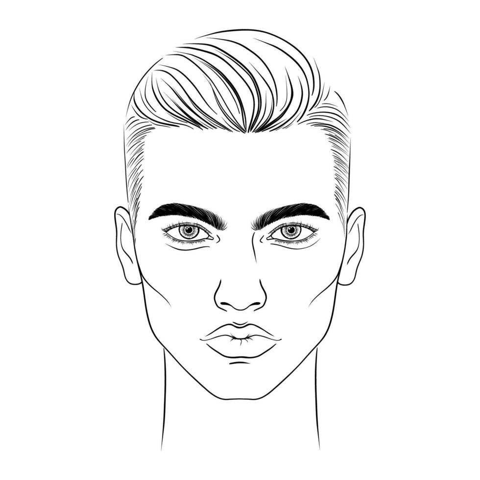 Sketch of young man vector