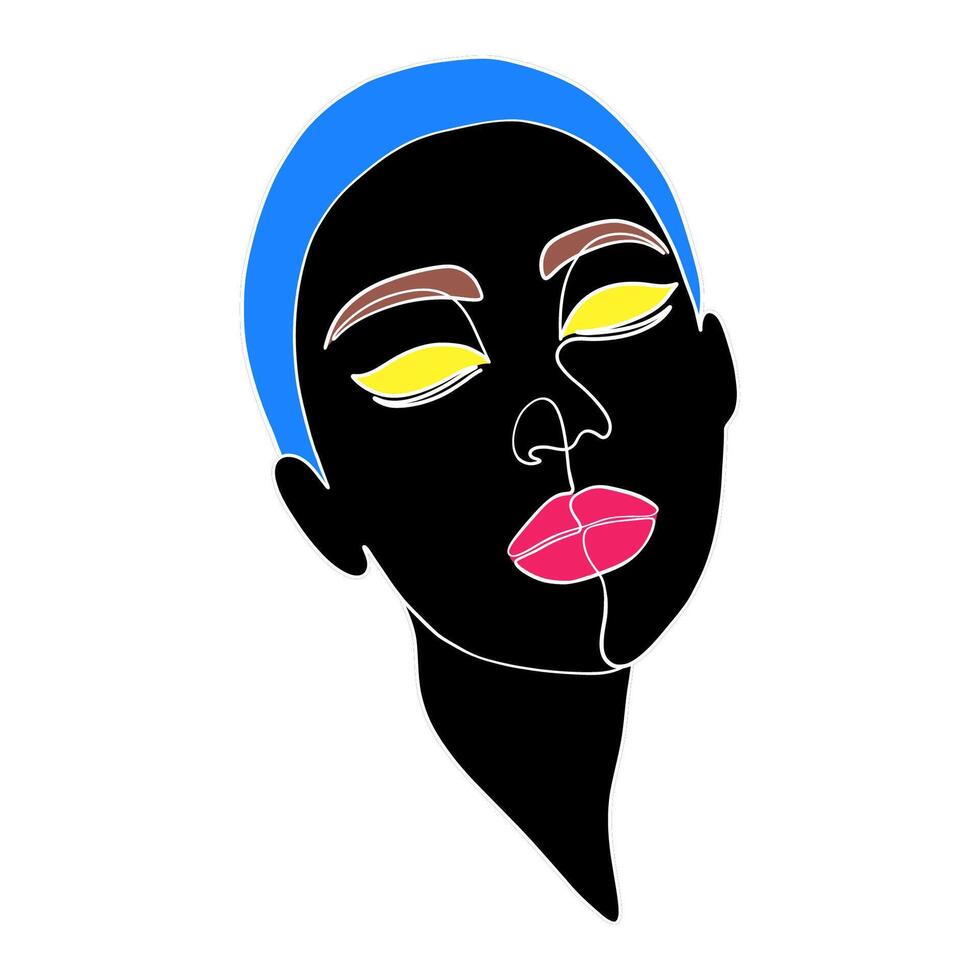 Woman in minimal art style vector