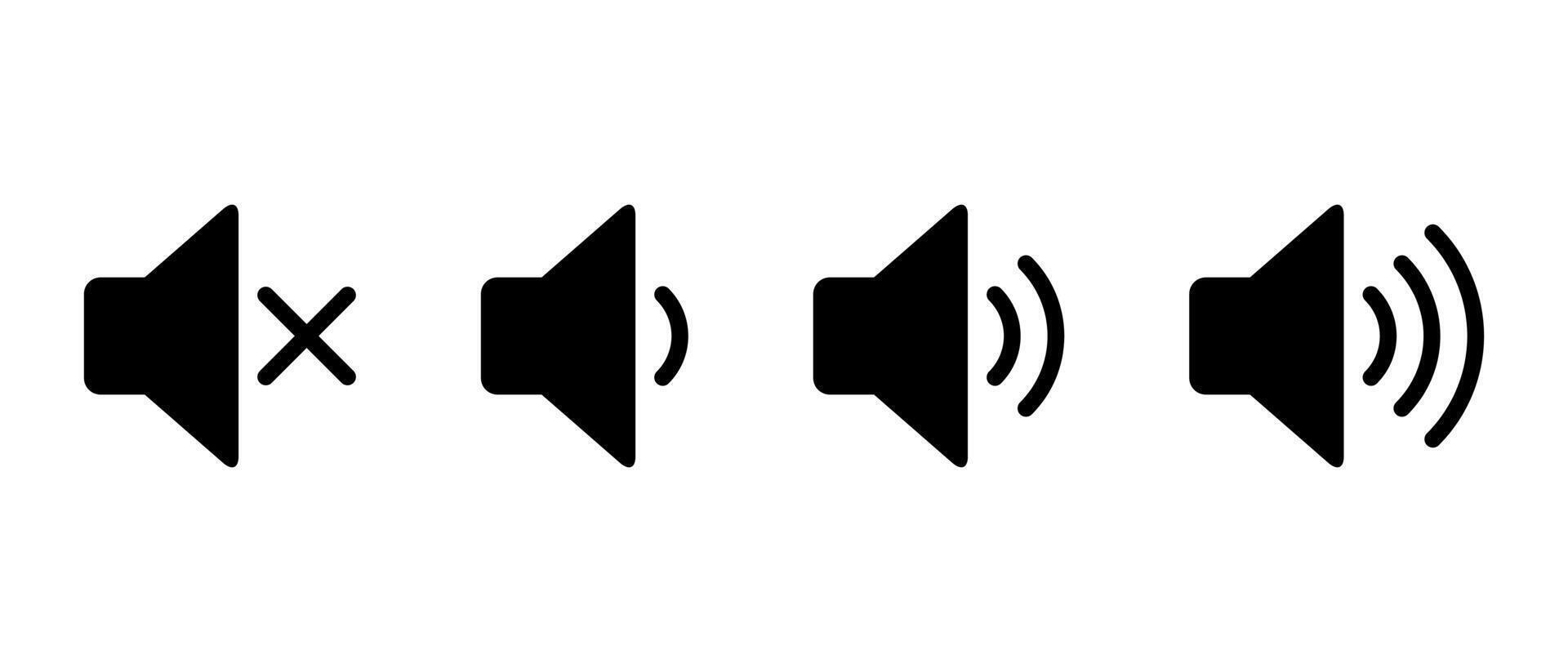 Speaker volume level icon set in generic style. Sound concept vector