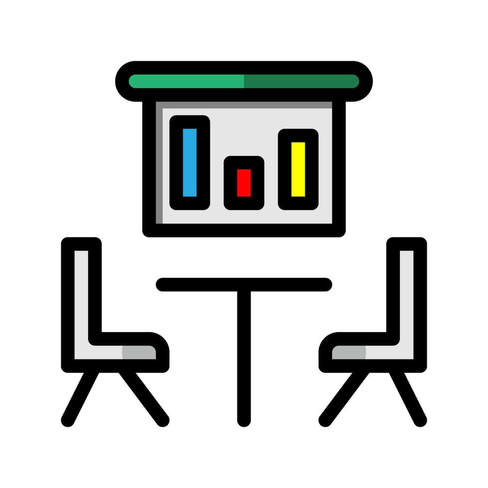Meeting flat icon. editable workspace symbol. vector