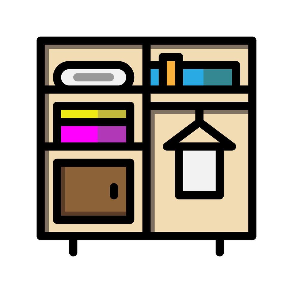 Cupboard flat icon. editable wardrobe symbols. vector