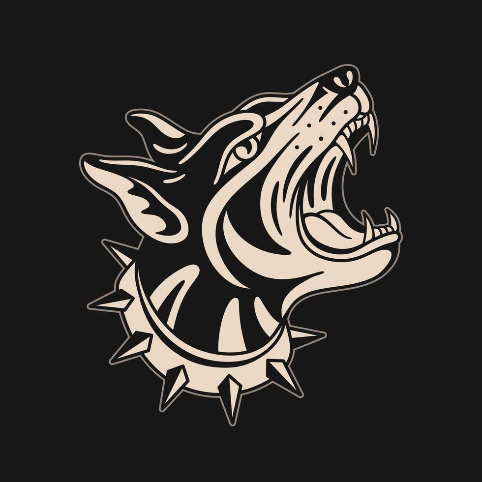 Dog tattoo style vector