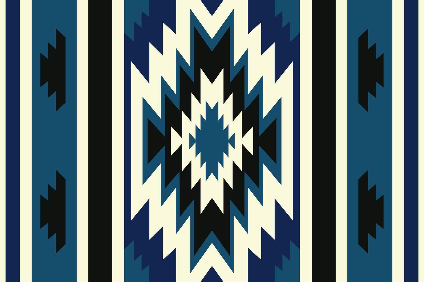 Indigo blue color southwestern stripes pattern. Southwestern geometric stripes seamless pattern. Ethnic southwest geometric pattern use for blankets, cushion, carpet, rugs, upholstery, etc. vector