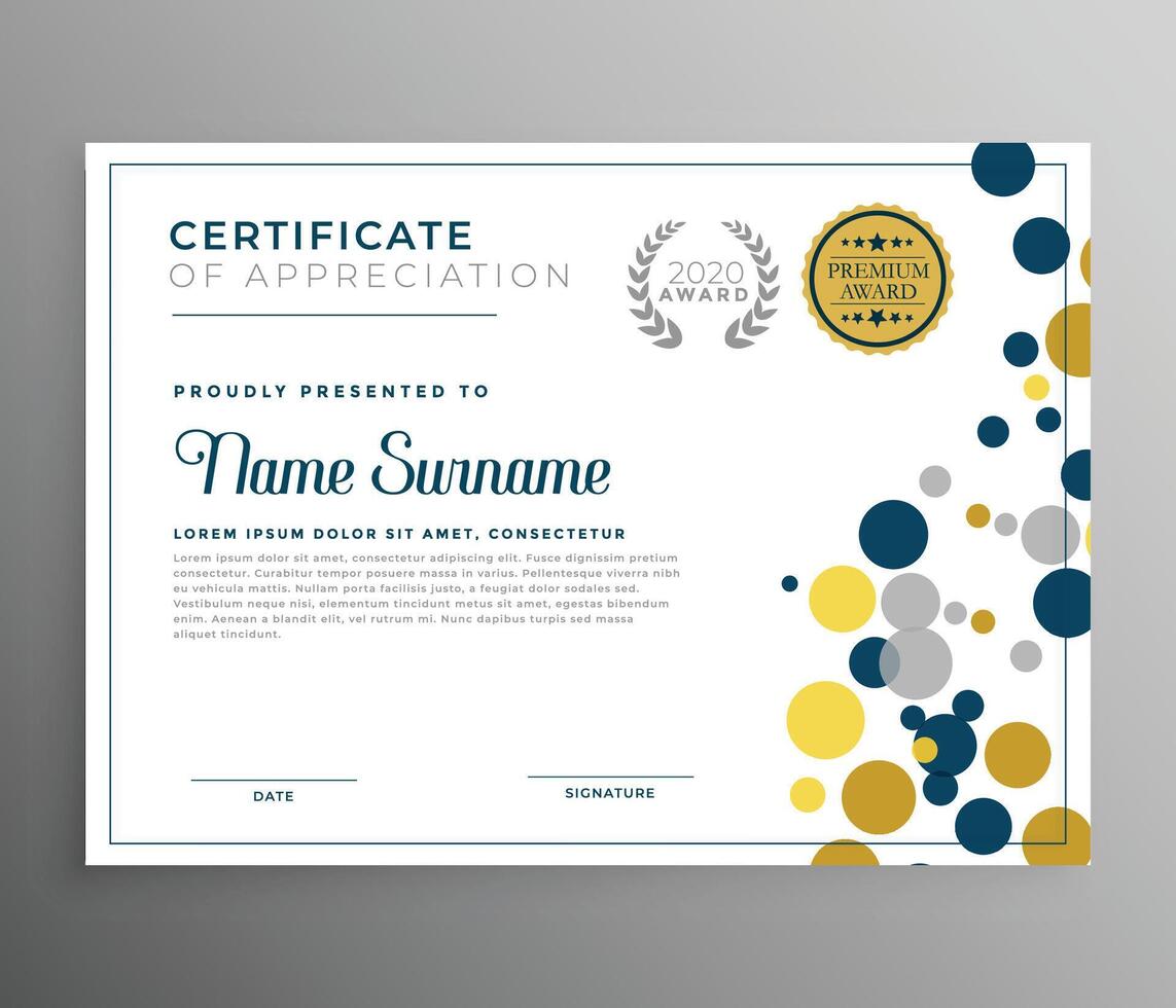 luxury certificate design for multipurpose I Multi color elegant certificate of achievement template vector