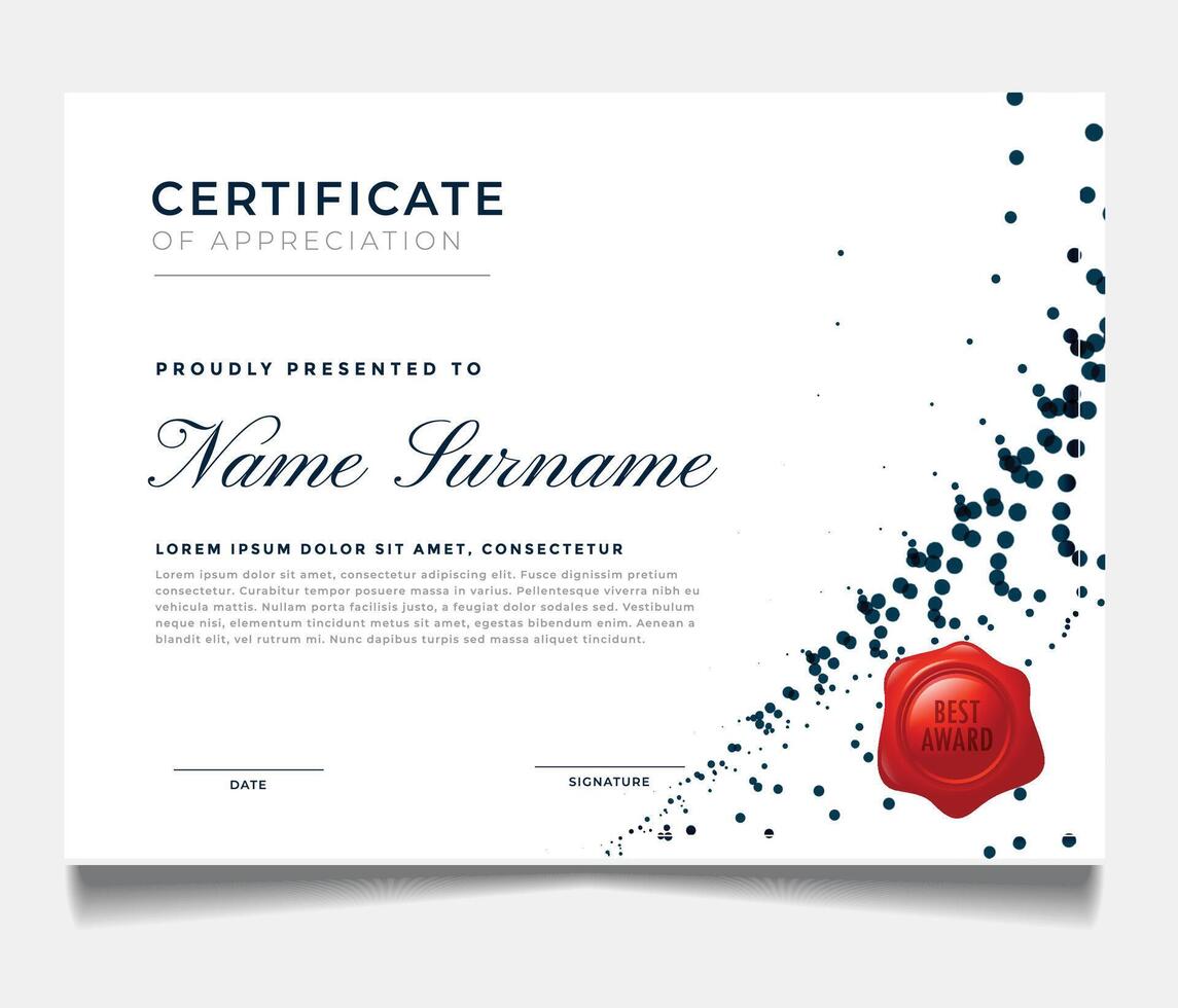 luxury certificate design for multipurpose I Multi color elegant certificate of achievement template vector