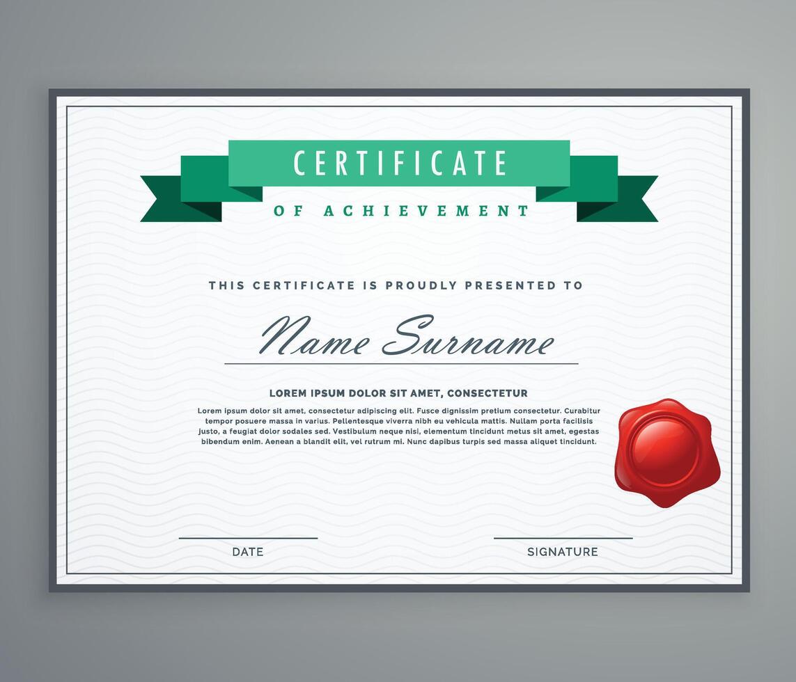 luxury certificate design for multipurpose I Multi color elegant certificate of achievement template vector