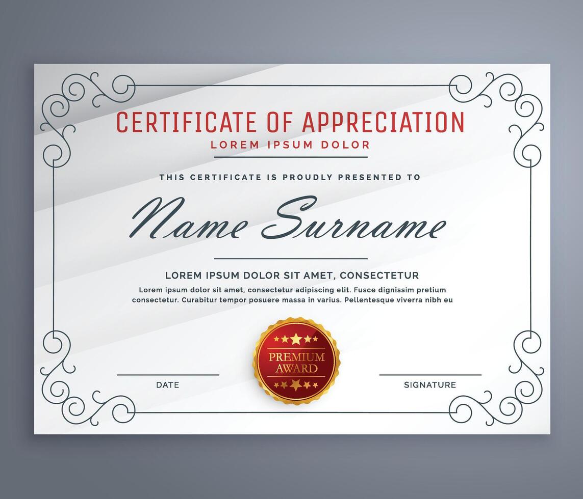 luxury certificate design for multipurpose I Multi color elegant certificate of achievement template vector