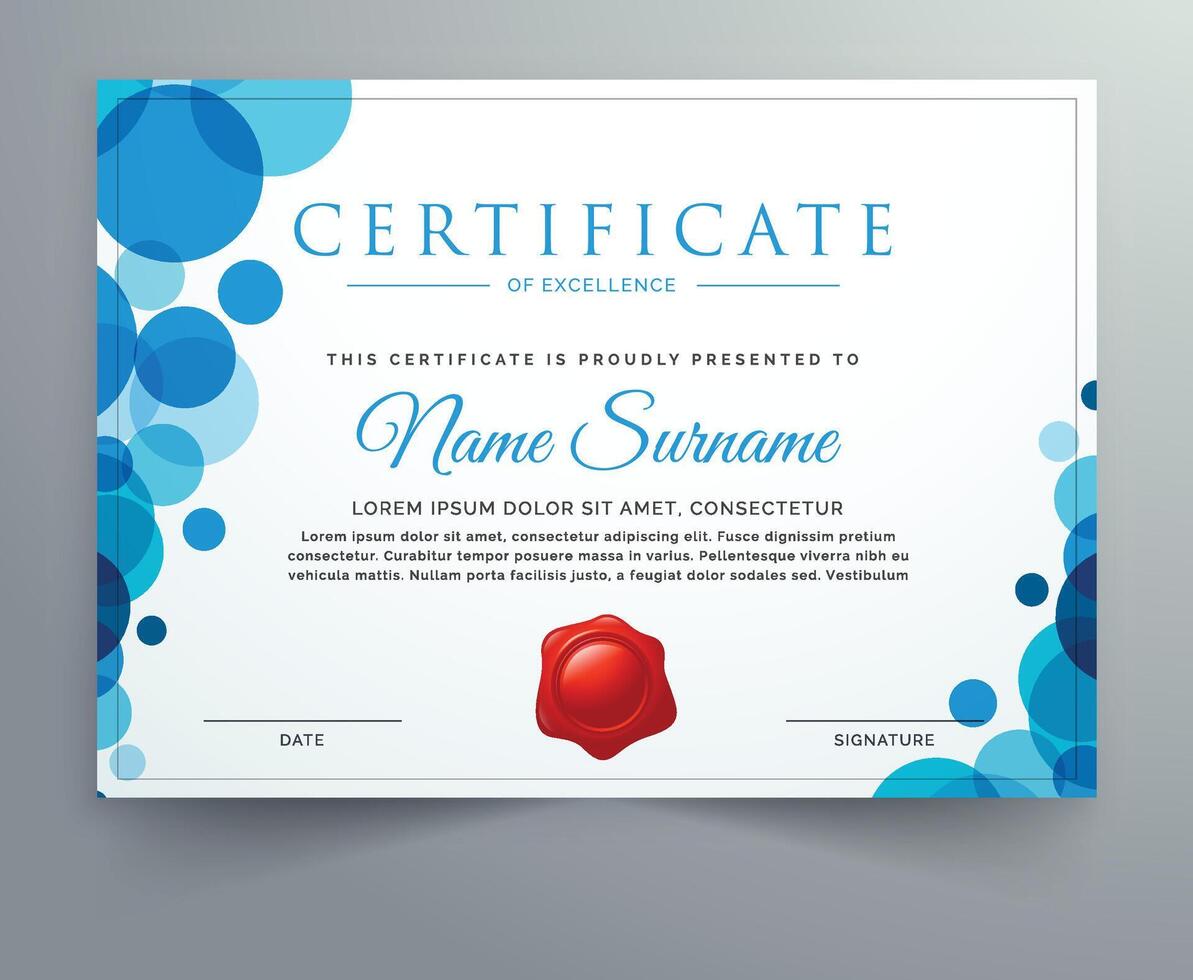 luxury certificate design for multipurpose I Multi color elegant certificate of achievement template vector