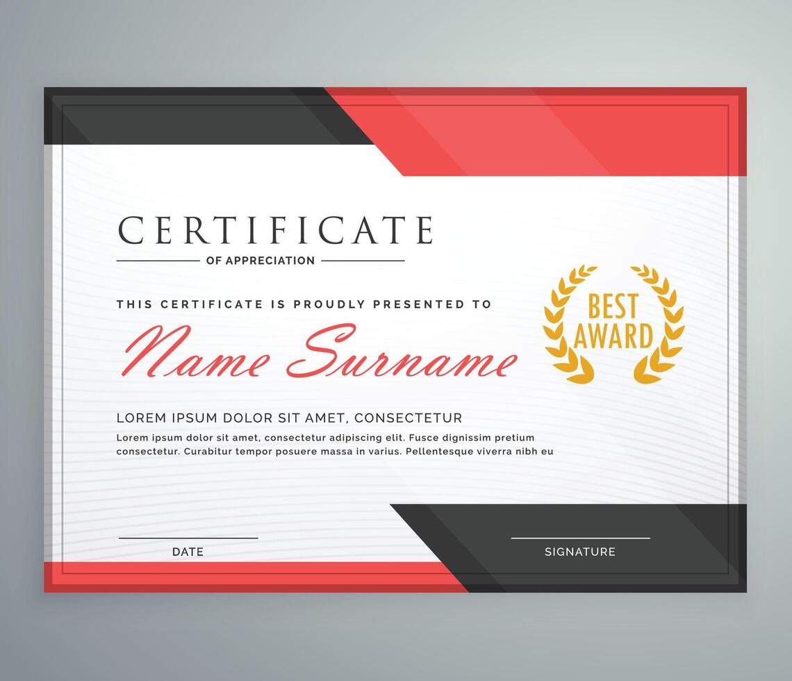 luxury certificate design for multipurpose I Multi color elegant certificate of achievement template vector