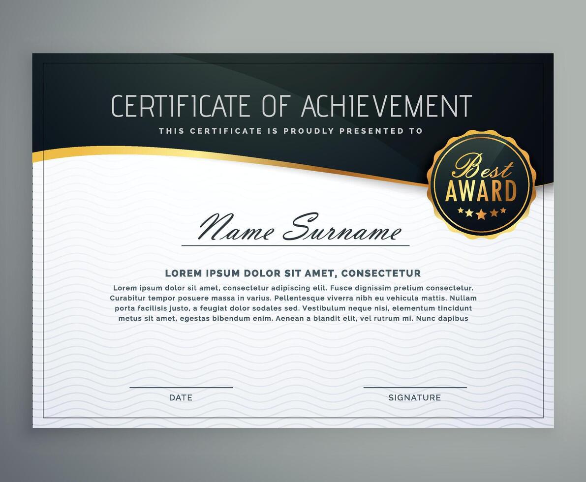 luxury certificate design for multipurpose I Multi color elegant certificate of achievement template vector