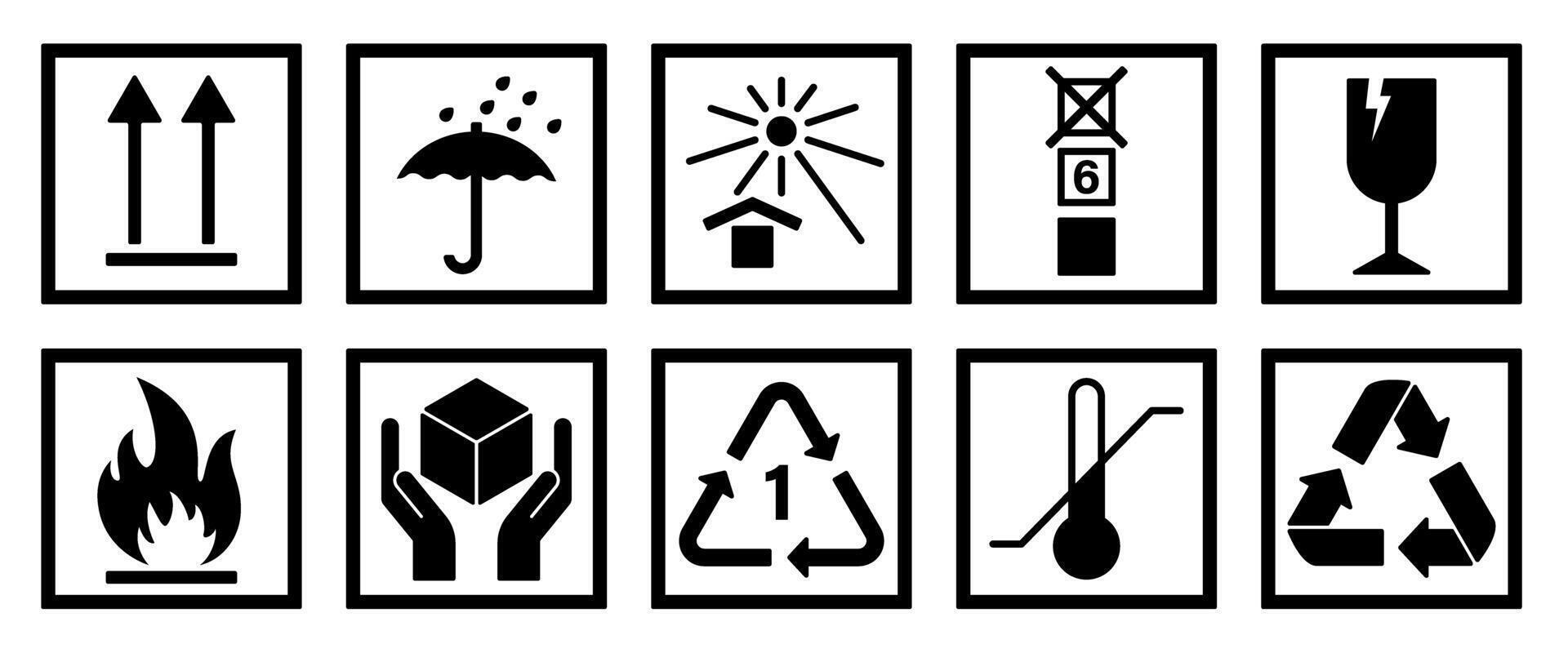 Shipping and Handling Symbols Collection vector