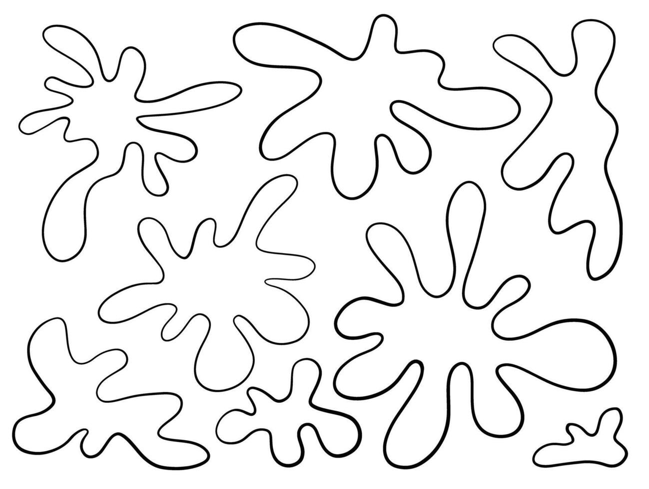 Abstract Outline Organic Shapes Design vector