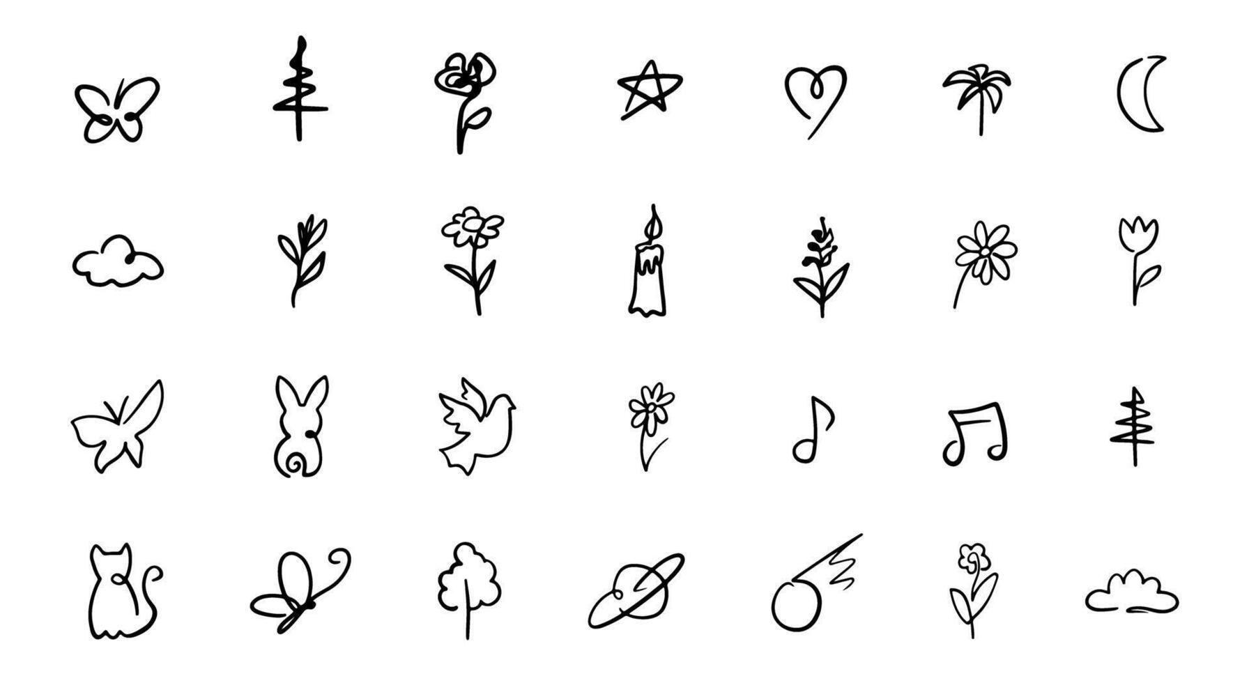 Simple Hand-Drawn Doodle Icons Collection vector