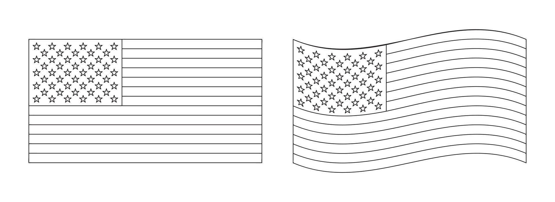 drawing usa flag vector