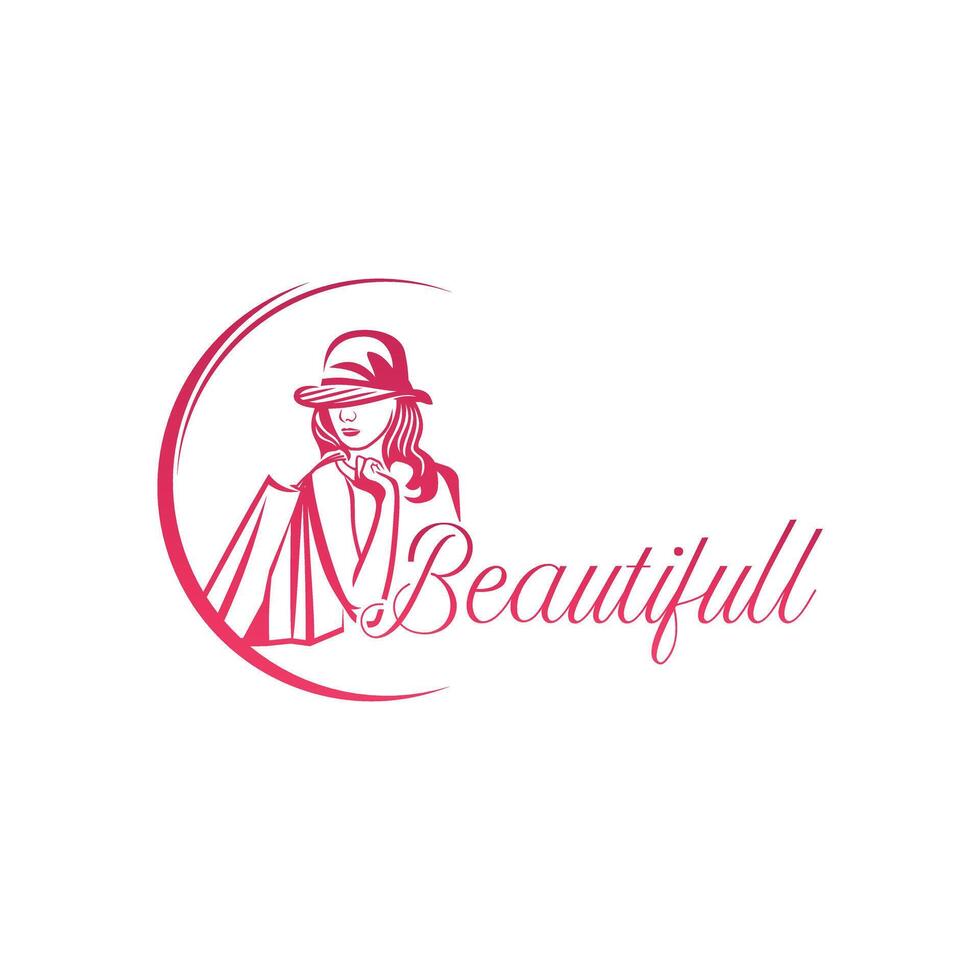 beauty woman silhouette vector
