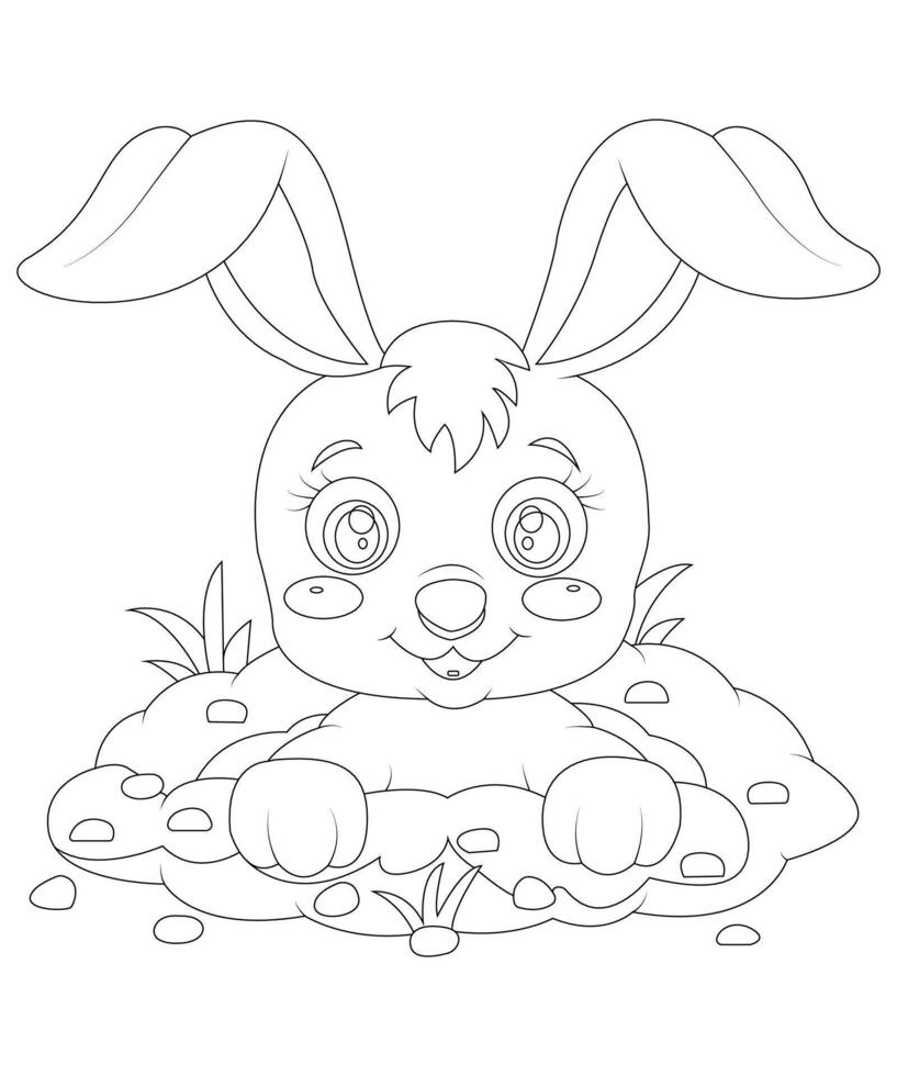 Unique and Funny Easter Coloring page for kids. Easter coloring book page for Children vector