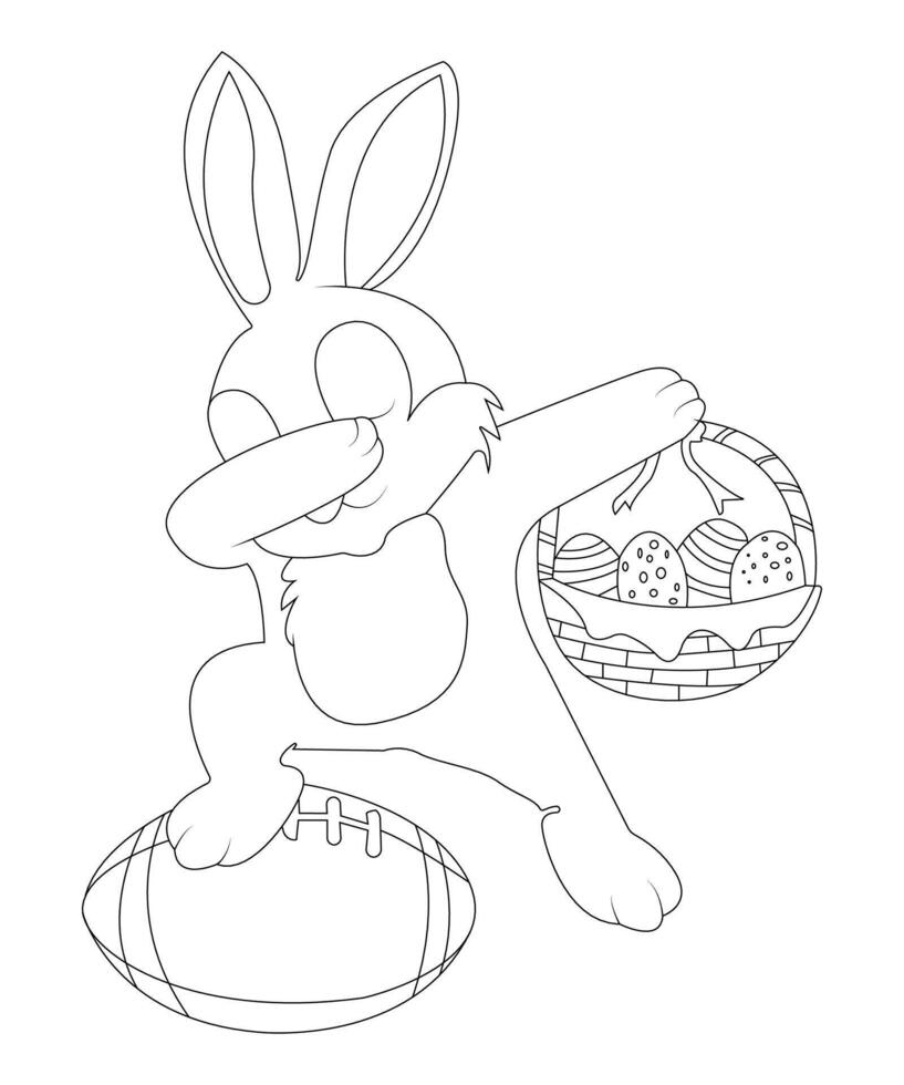 Unique and Funny Easter Coloring page for kids. Easter coloring book page for Children vector