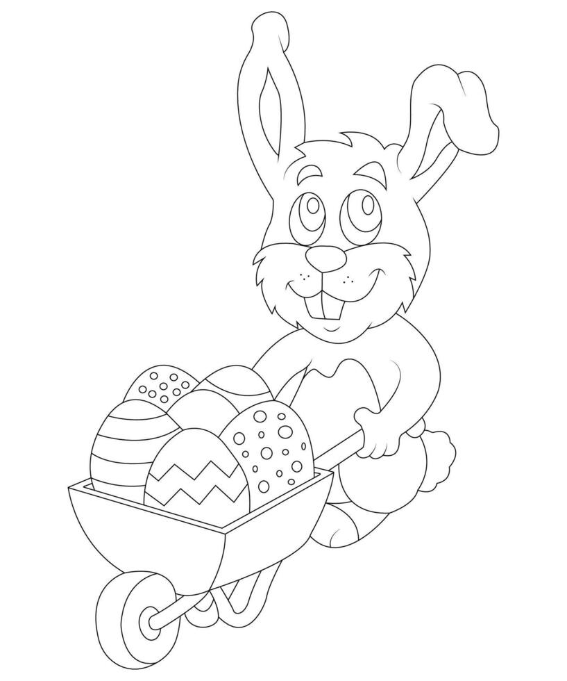Unique and Funny Easter Coloring page for kids. Easter coloring book page for Children vector