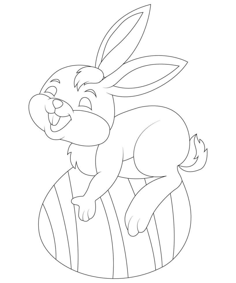 Unique and Funny Easter Coloring page for kids. Easter coloring book page for Children vector