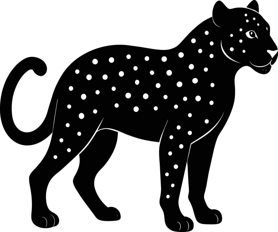 A silhouette of a black panther vector