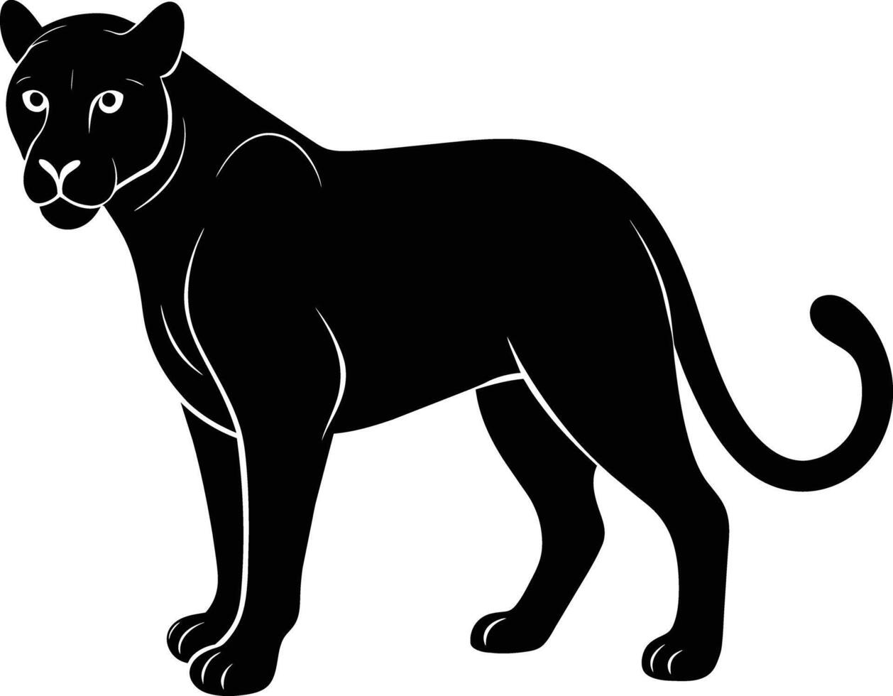 A silhouette of a black panther vector