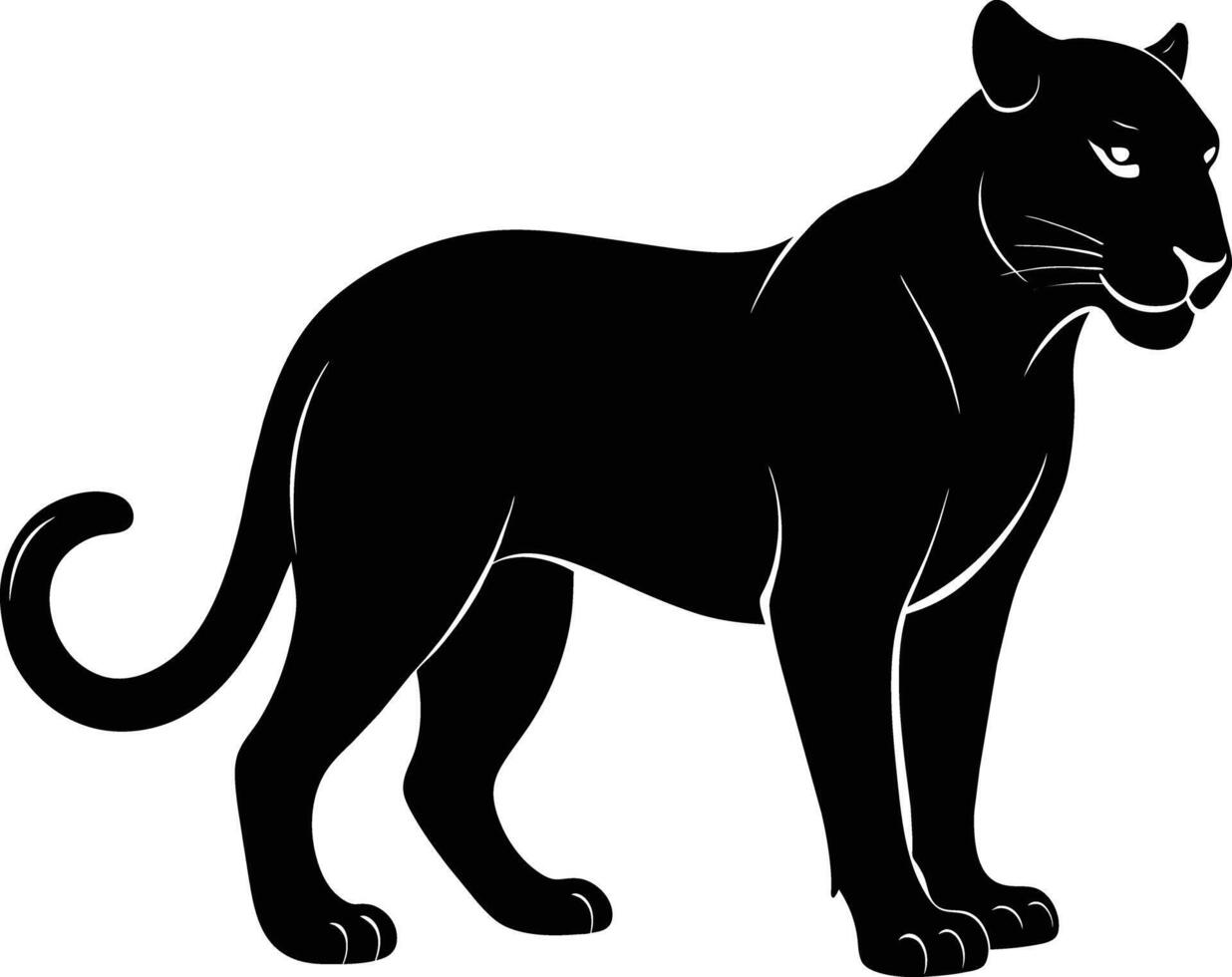 A silhouette of a black panther vector