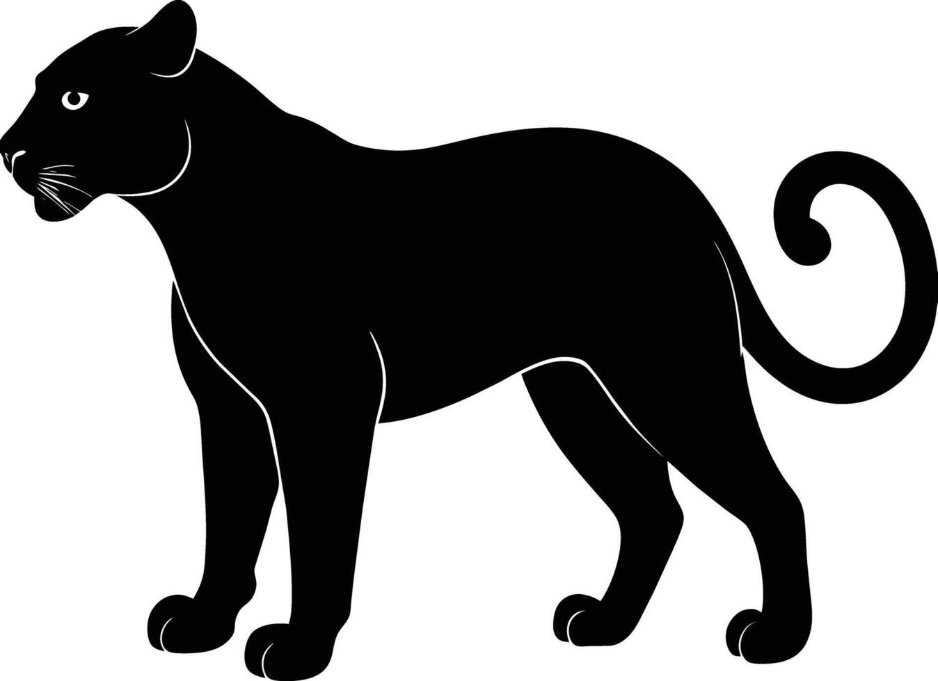 A silhouette of a black panther vector